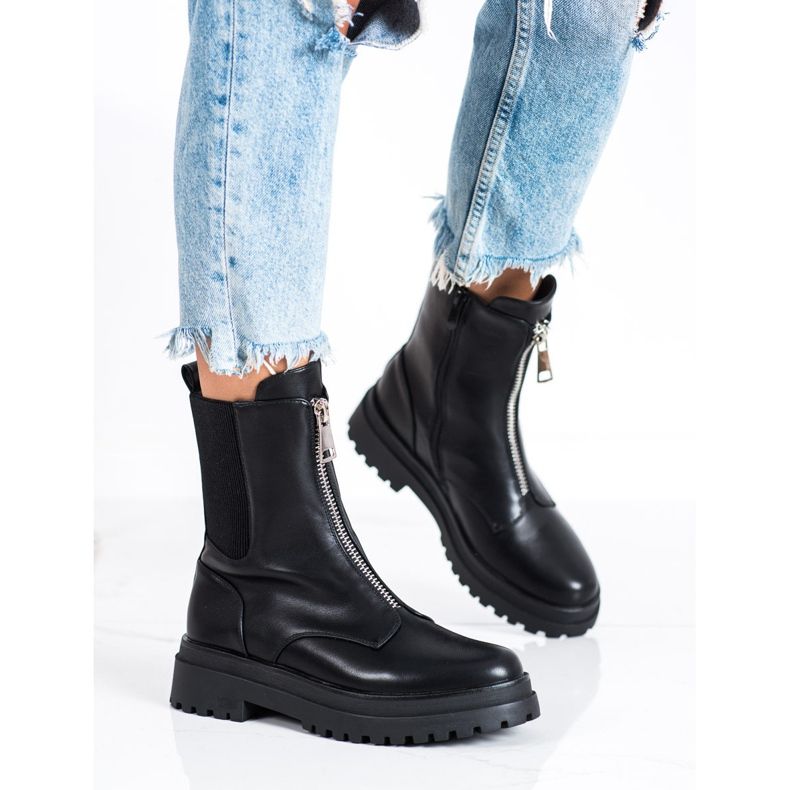 Vinceza Wysokie Workery Na Platformie czarne 2