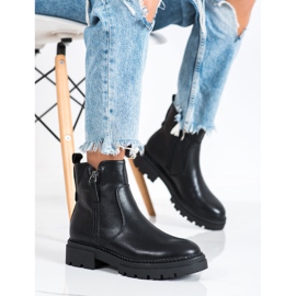 Evento Wygodne Botki Na Suwak czarne 2