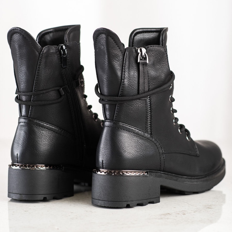 Evento Klasyczne Workery Z Ozdobnym Suwakiem czarne 1