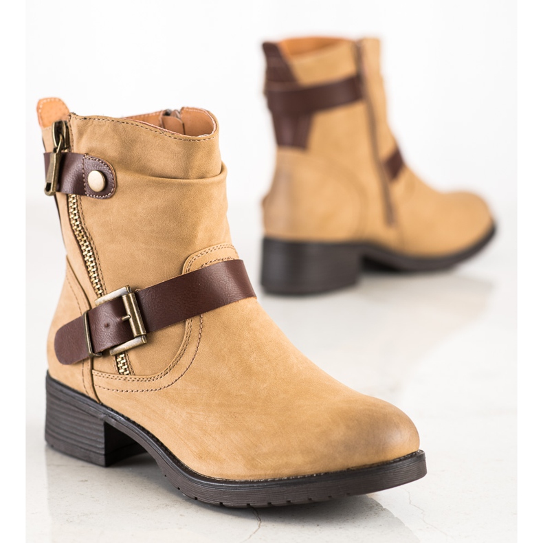 Sabatina Brązowe Botki Workery Z Eko Skóry 1