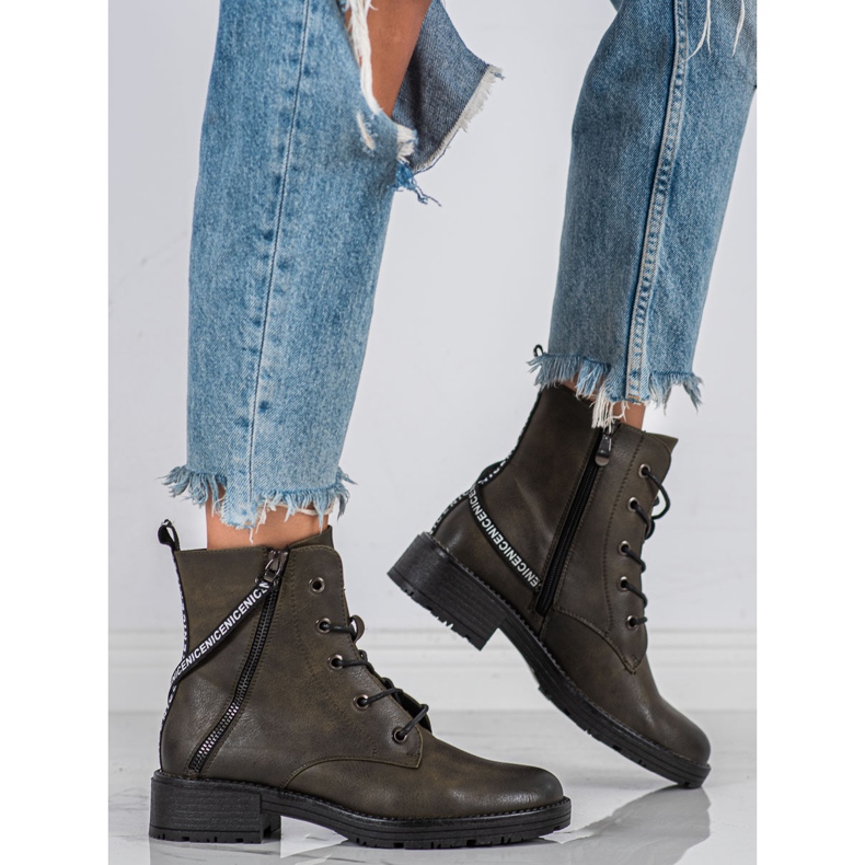 Botki z ozdobnym paskiem Vinceza zielone 1