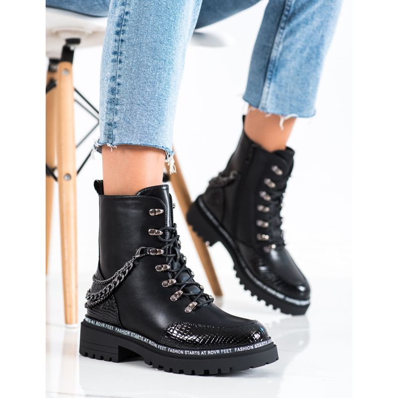 S. BARSKI Workery z łańcuszkiem S.Barski czarne 2