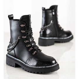 S. BARSKI Workery z łańcuszkiem S.Barski czarne 1