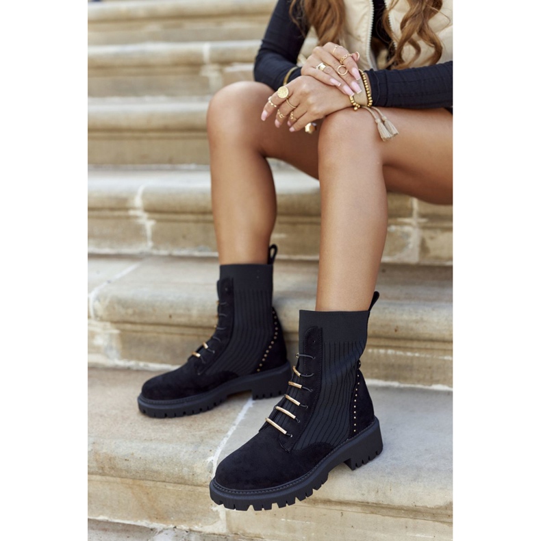 PM1 Damskie Botki Workery Wsuwane Czarne Maxine 2