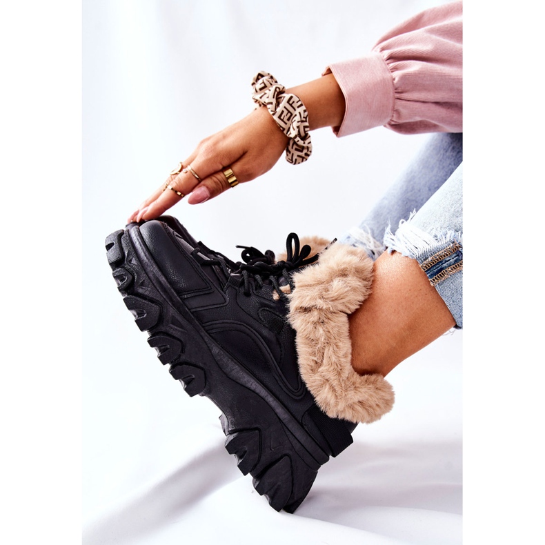 PM1 Damskie Ocieplane Trapery Czarne Limerick 1