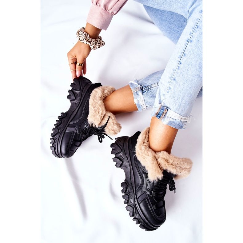 PM1 Damskie Ocieplane Trapery Czarne Limerick 2