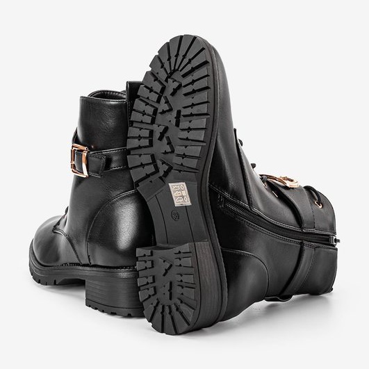 Czarne botki workery na płaskim obcasie Versi 1