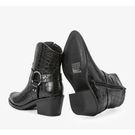 Czarne kowbojki w krokodyli wzór Lav 1