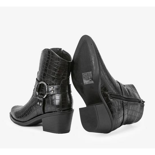 Czarne kowbojki w krokodyli wzór Lav 1