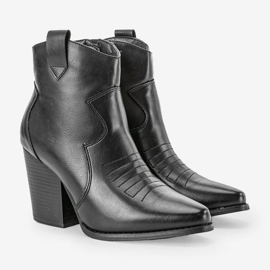 Czarne botki na słupku Forte 1