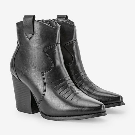 Czarne botki na słupku Forte 1