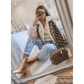 Złote botki na słupku Stomp złoty 2