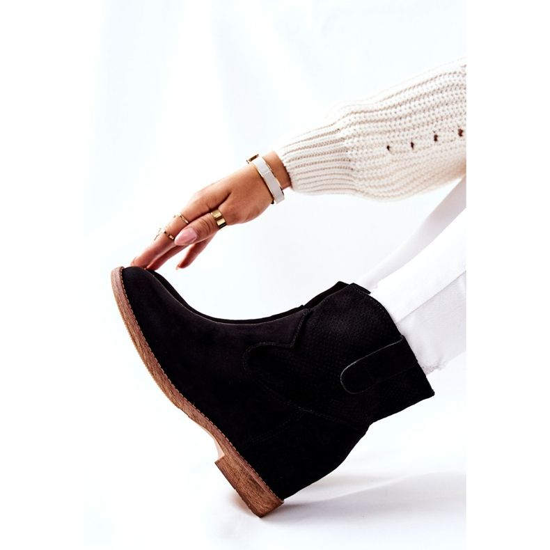 PG1 Botki Zamszowe Czarne Polon 1