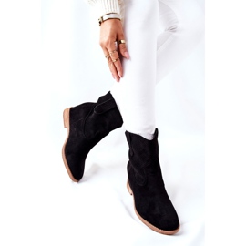 PG1 Botki Zamszowe Czarne Polon 2