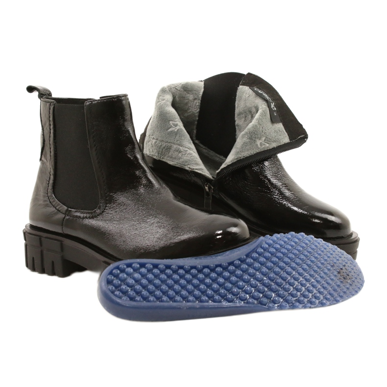 Czarne lakierowane botki damskie Caprice 9-25461-27 017 6