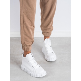 SHELOVET Modne Białe Trampki Z Eko Skóry 1