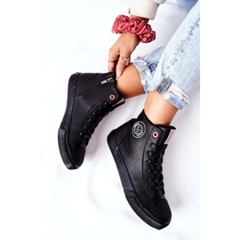 Damskie Ocieplane Trampki Cross Jeans Wysokie Czarne II2R4009C 1