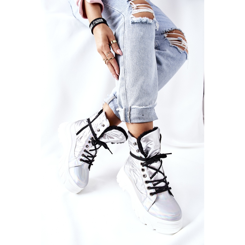 Vinceza Damskie Trapery Srebrne Ismobe srebrny 1