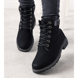 Czarne traperki damskie Albracca 1