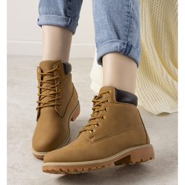 Camelowe traperki damskie Albracca brązowe 1