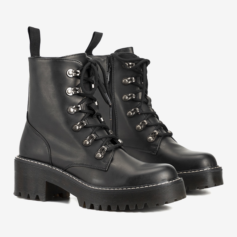 Czarne traperki damskie Amedee 1