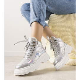 Srebrne sneakersy zimowe Doyon srebrny 1