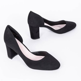 Czarne czółenka na słupku Harperry 1