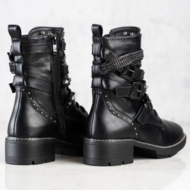 Cm Paris Workery Z Ozdobnymi Paskami czarne 1