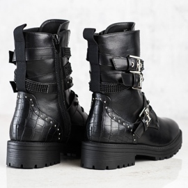 Erynn Czarne Workery Z Ozdobnymi Sprzączkami 1