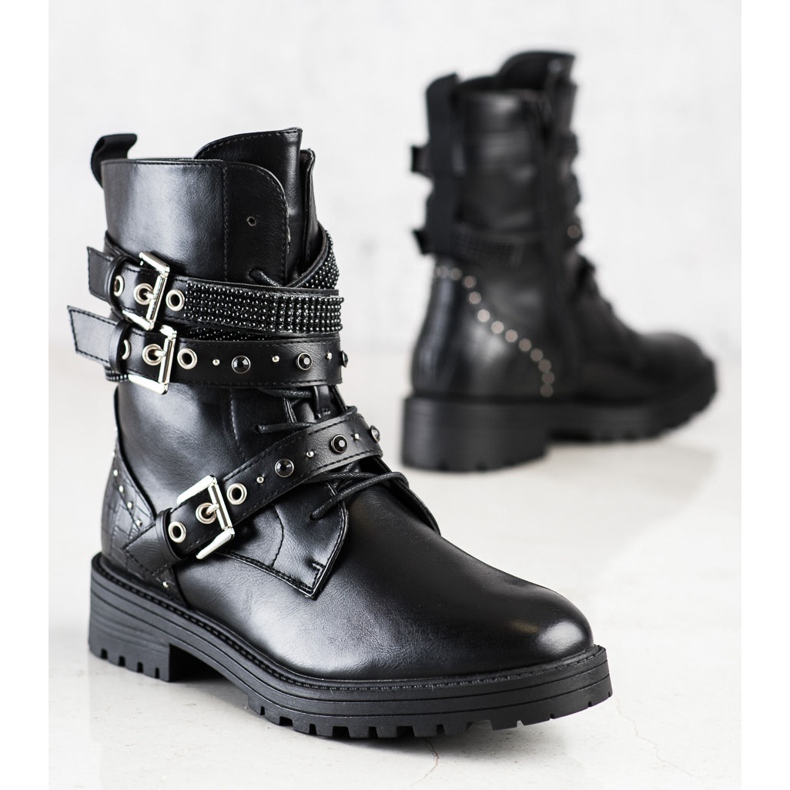 Erynn Czarne Workery Z Ozdobnymi Sprzączkami 2