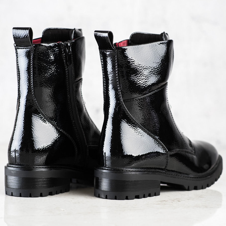 Erynn Lakierowane Workery Na Suwak czarne 1