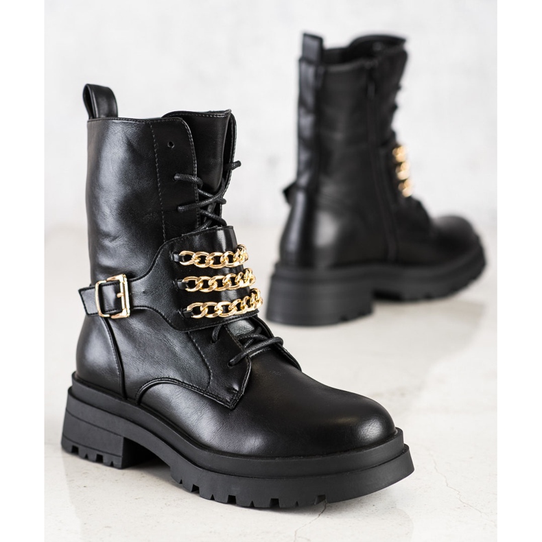 Seastar Workery z łańcuszkiem czarne 1