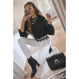 Klasyczne czarne botki na słupku Melanie 2