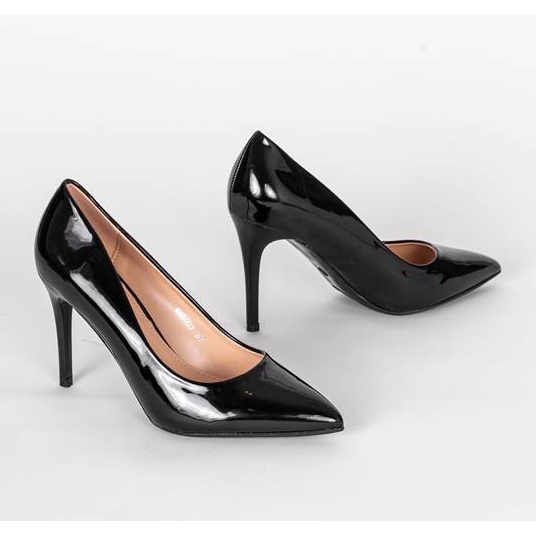 Czarne szpilki z lakierowaną cholewką April 1