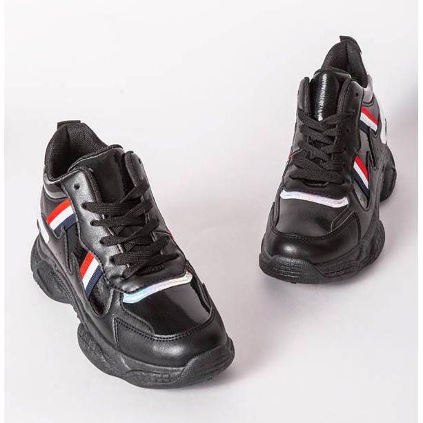 Czarne ugly shoes na grubej podeszwie Lexi wielokolorowe 1