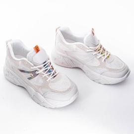 Beżowe sneakersy na grubej podeszwie Alice beżowy białe 1