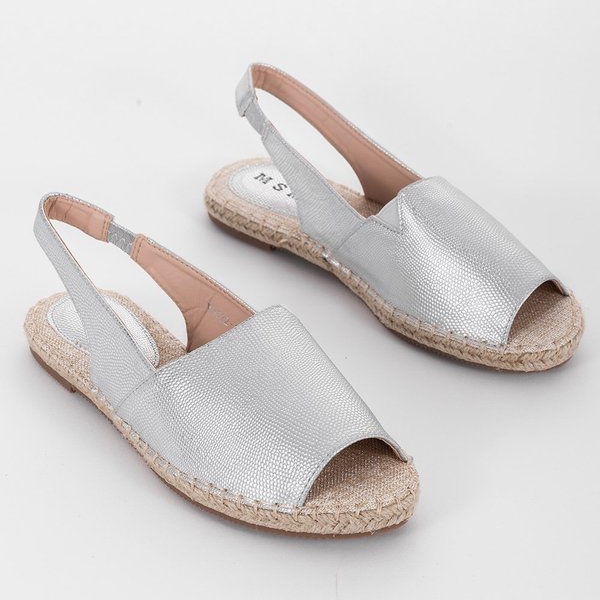 Srebrne sandały espadryle Dulce srebrny 1