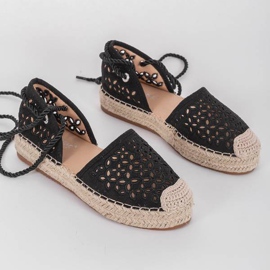 Czarne espadryle ażurowe Peekaboo 1