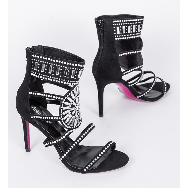 Czarne sandały na szpilce Tisha 1