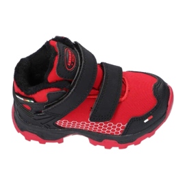 American Club Trzewiki dziecięce sportowe softshell z membraną Czerwono-czarne czerwone 2