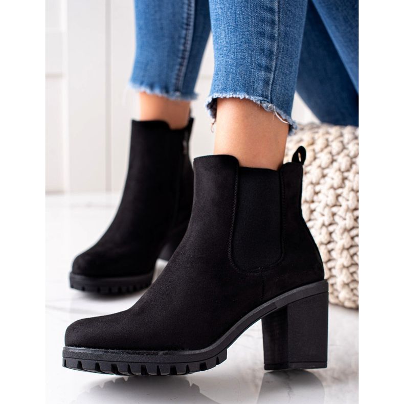 Seastar Klasyczne Botki Na Obcasie czarne 1