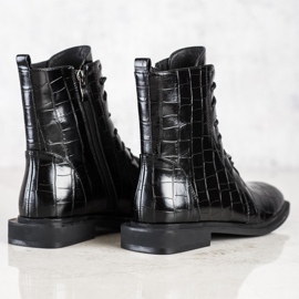 S. BARSKI Eleganckie Botki Z Eko Skóry S.BARSKI czarne 1