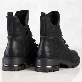 Modne Sznurowane Workery Sergio Leone czarne 1