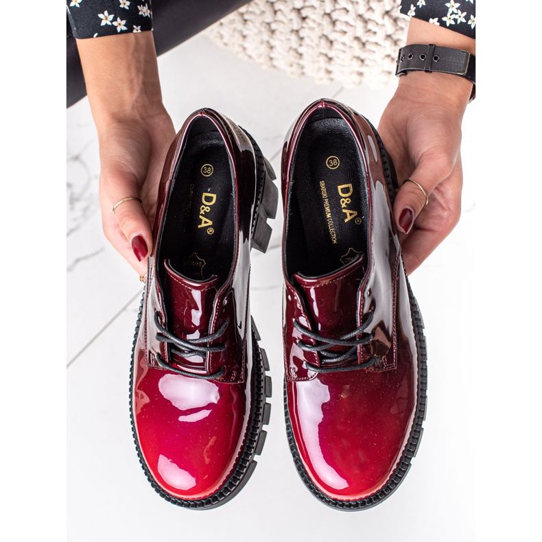 S. BARSKI Lakierowane Półbuty S.BARSKI czerwone 1