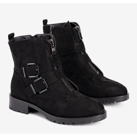 Czarne damskie botki zamszowe Seashell 1