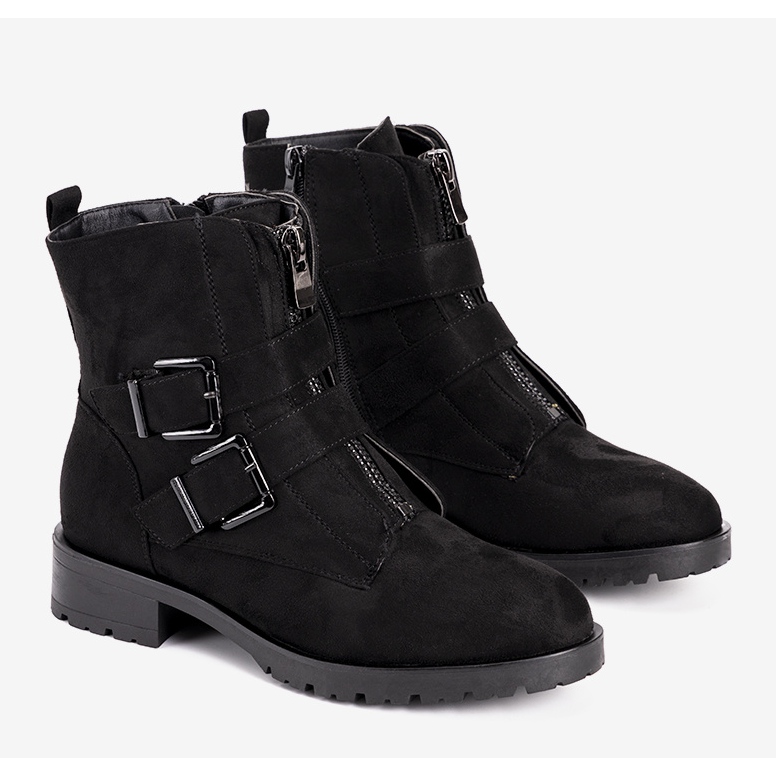 Czarne damskie botki zamszowe Seashell 1