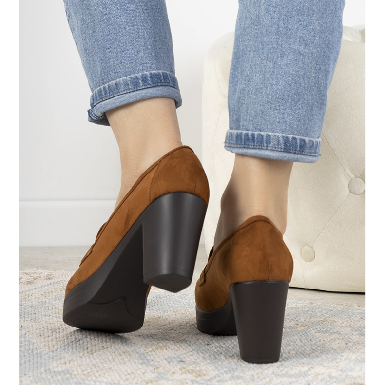 Brązowe mokasyny na słupku Himmel 1