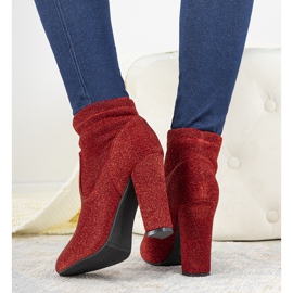 BM Czerwone błyszczące botki na słupku Birgit 1