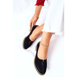 Skórzane Półbuty Maciejka Czarne 05035-07 żółte 1