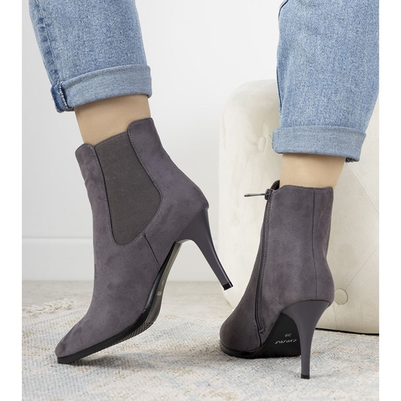 Szare botki na szpilce Varela 1